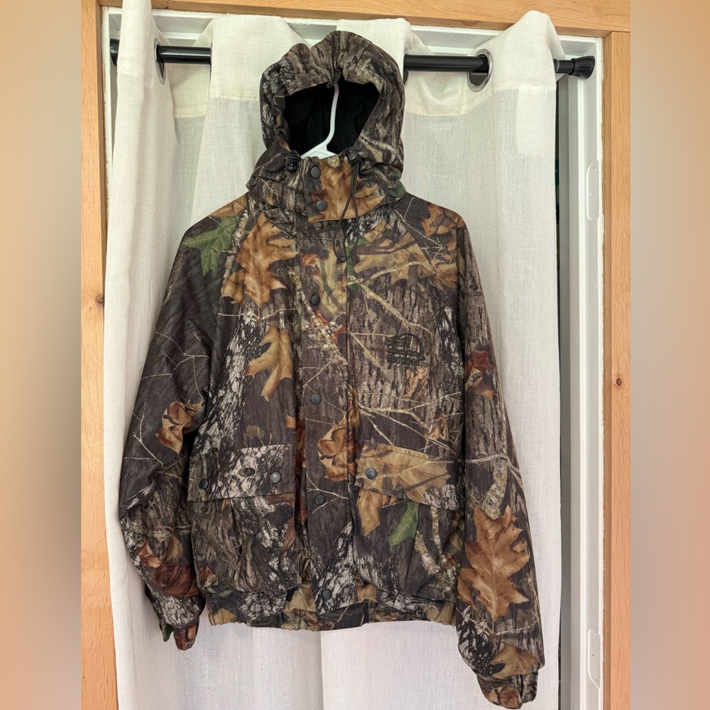 Genuine Hodgman Mossy Oak Camo Hooded Hunting Jacket Leaf & Tree Print M